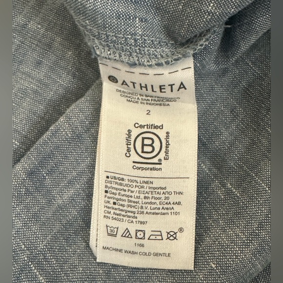 Athleta Retreat 100% Linen Joggers in Light Blue - Picture 9 of 10